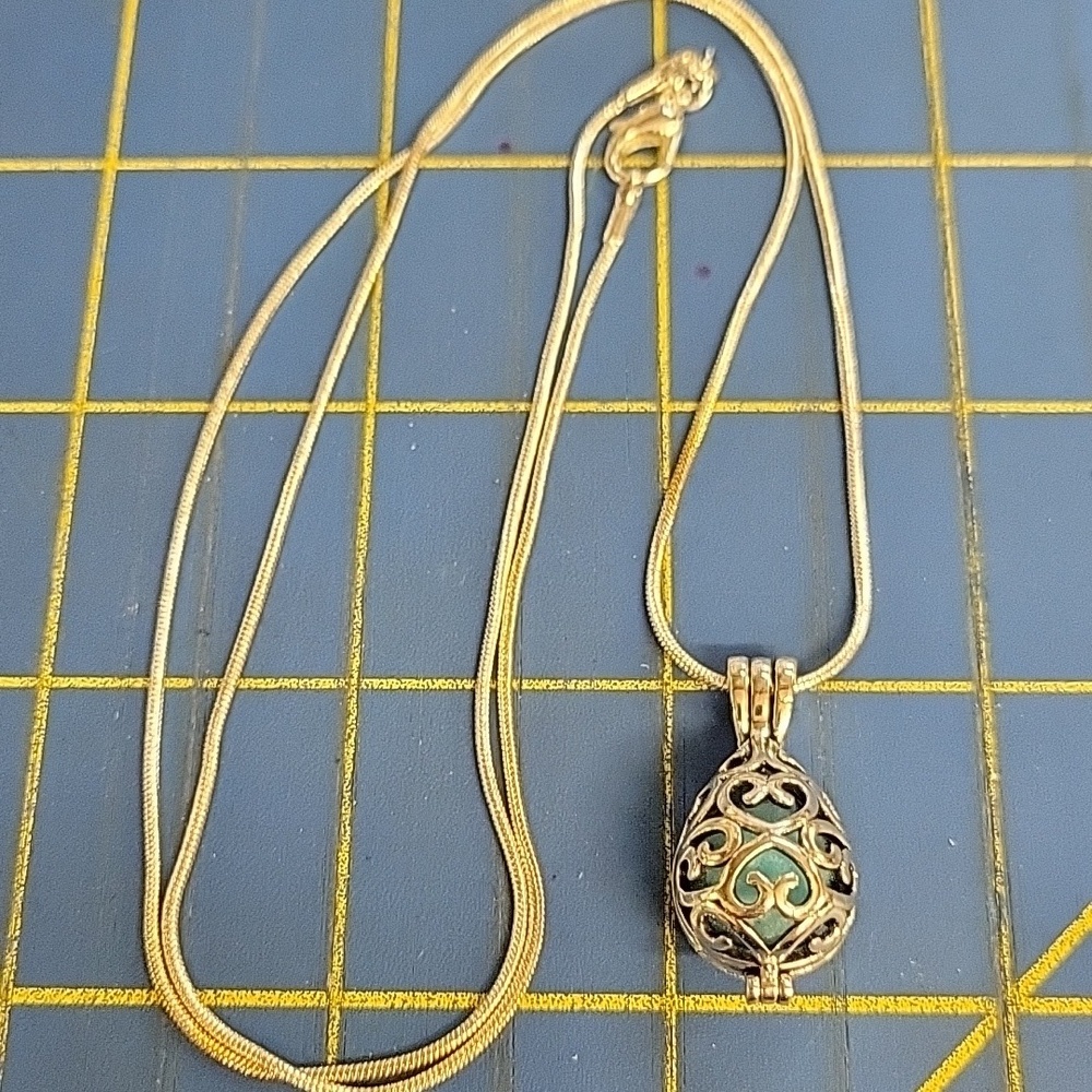 Aromatherapy Essential Oil Diffuser 24" Ext Necklace Silver 925
